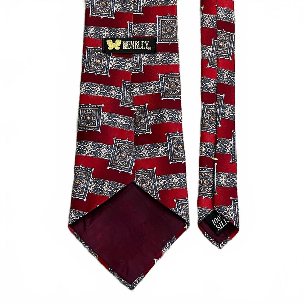 Wembley Burgundy Silk Tie w/ Intricate Design
